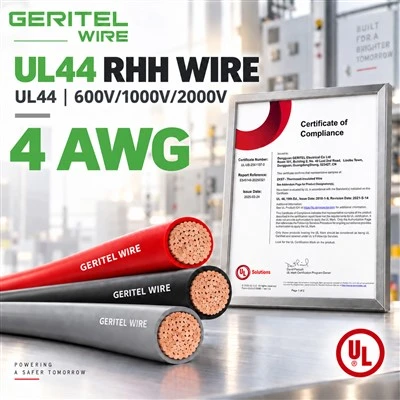 4 AWG vasest RHH kaabel UL44 tööstuslike sööturite ja elektriruumide jaoks